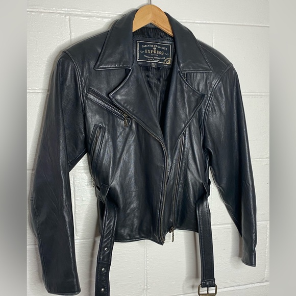 Women’s Genuine Leather Biker Jacket - Picture 2 of 4